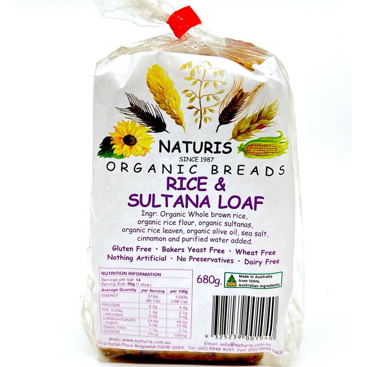 Naturis Rice Sultana Loaf 680g