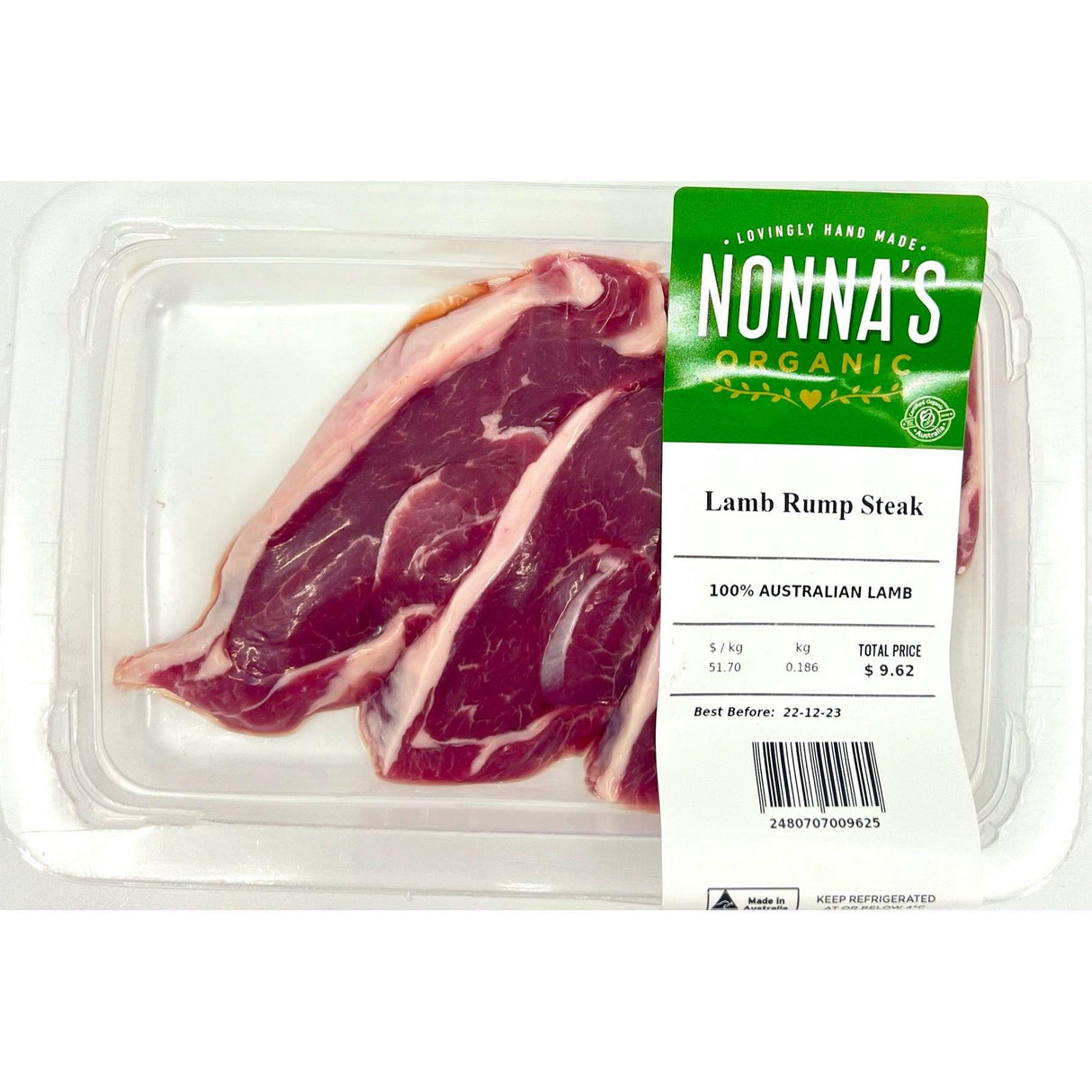 Nonna's Organic Meat Rump Steak Per Kg