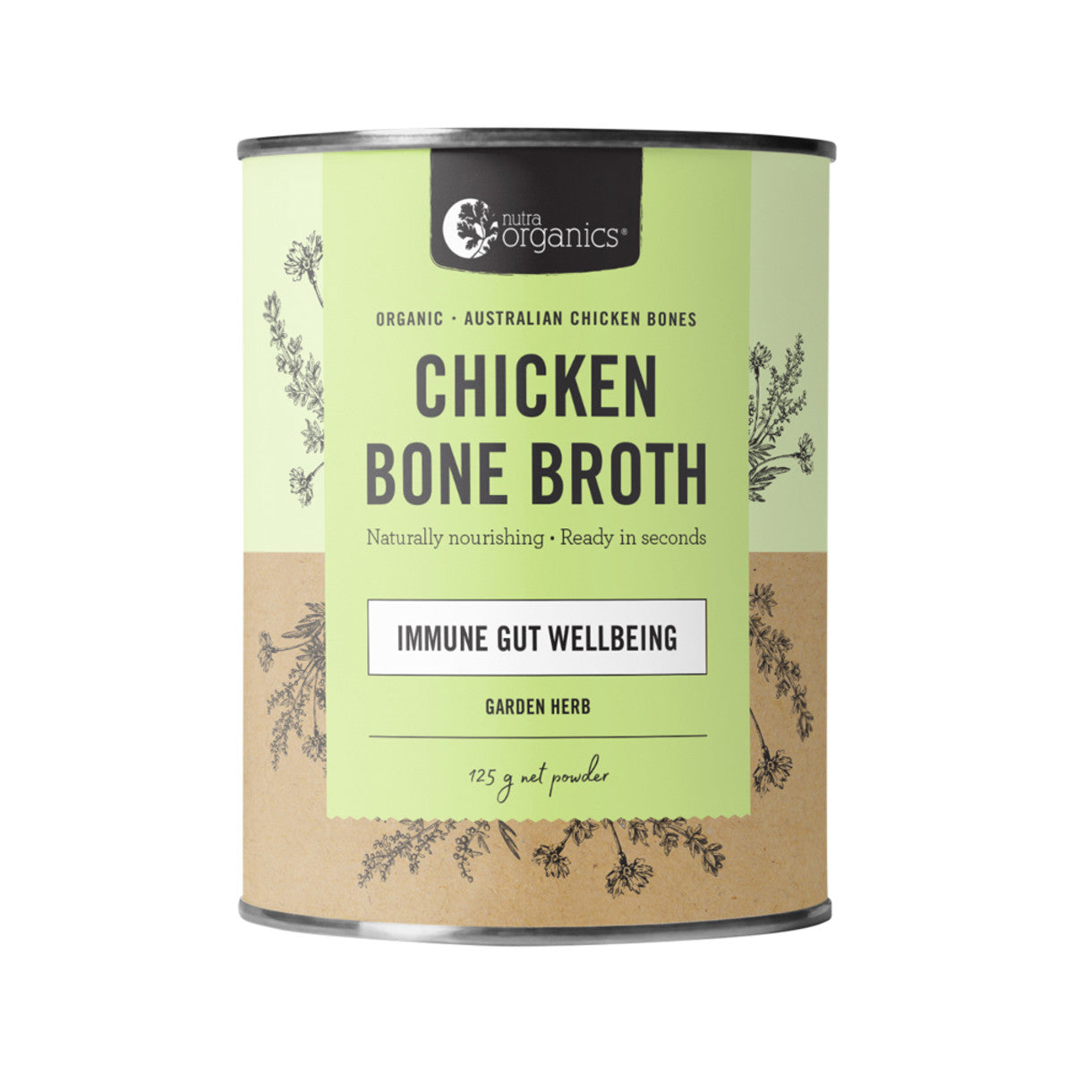 Nutra Organics Bone Broth Chicken Garden Herb 125g