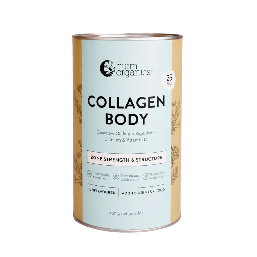 Nutra Organics Collagen Body Bioactive Collagen Peptides + Calcium & Vitamin D 450g Powder