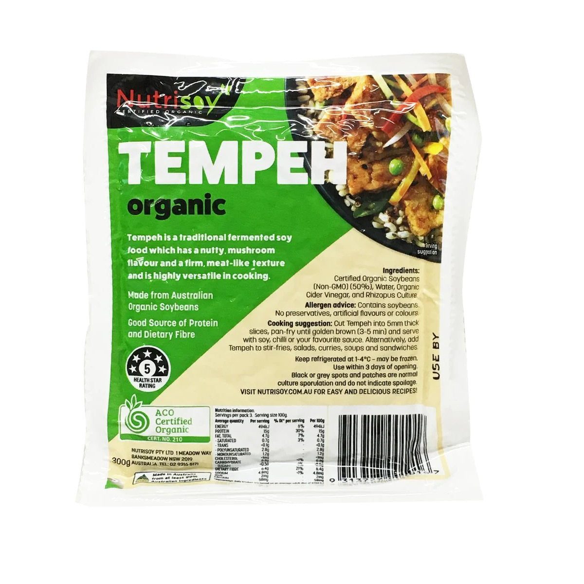 Nutrisoy Tempeh Plain 300g