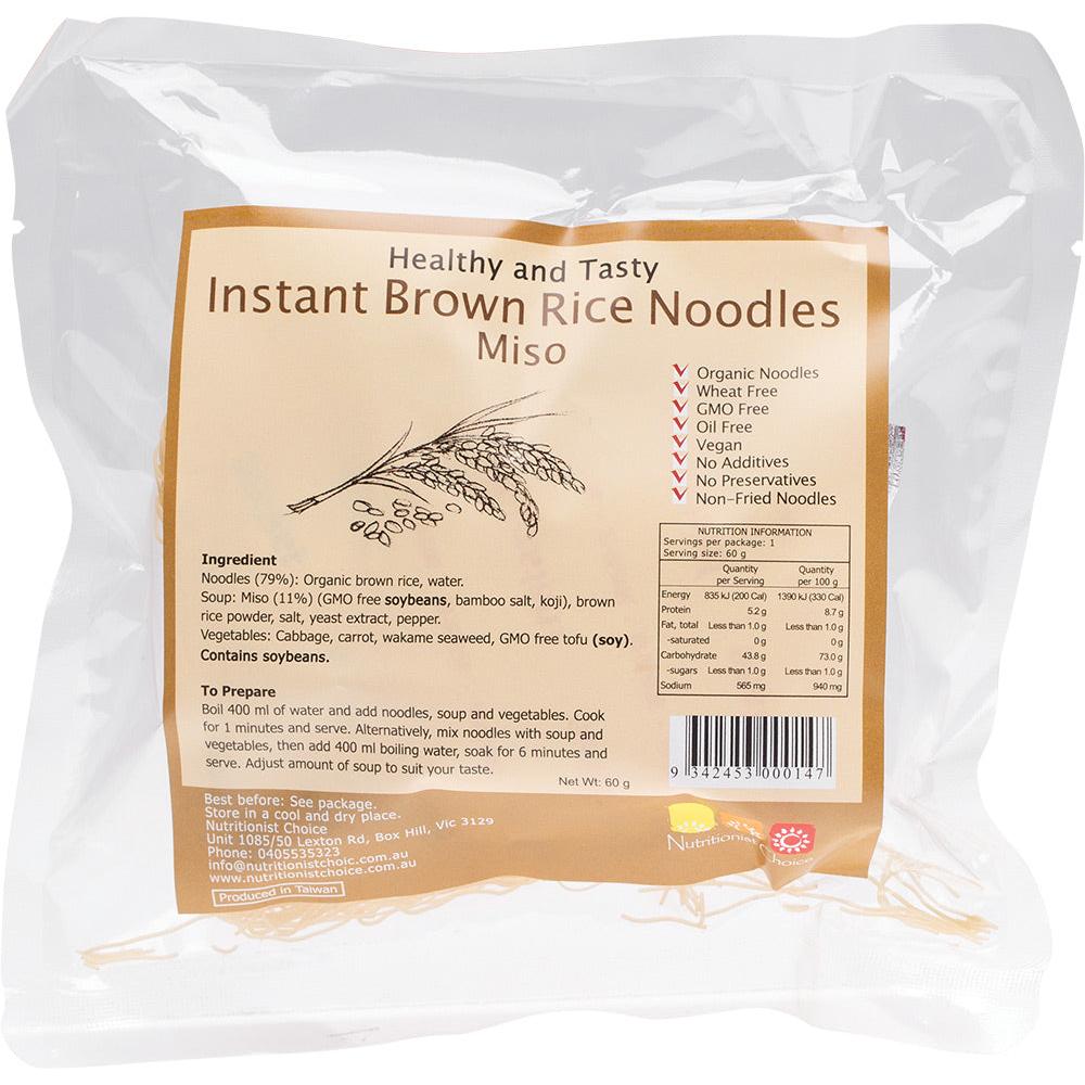 Nutritionist Choice Brown Rice Instant Noodles Miso 60g