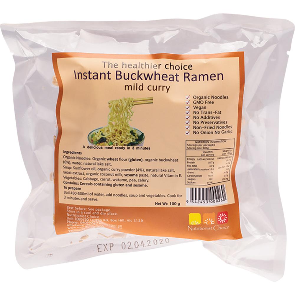 Nutritionist Choice Instant Buckwheat Ramen Mild Curry 100g