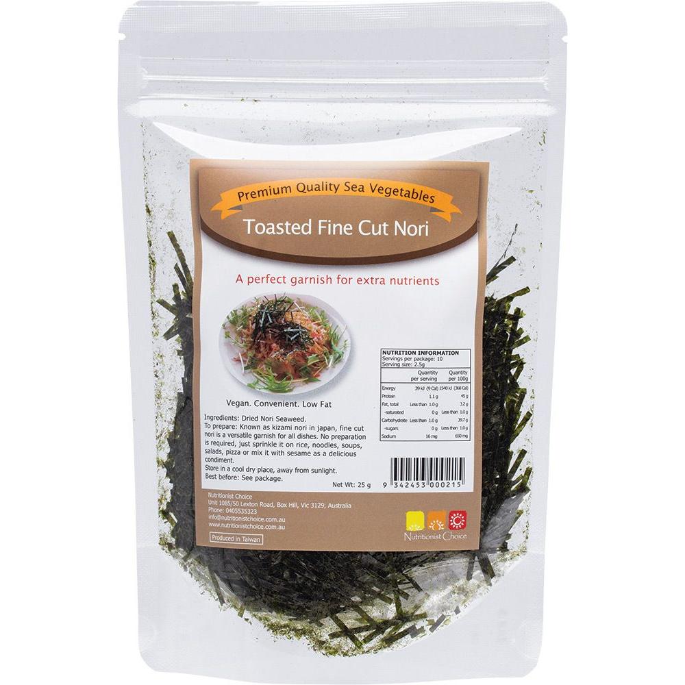 Nutritionist Choice Sea Vegetables Toasted Fine Cut Nori 25g
