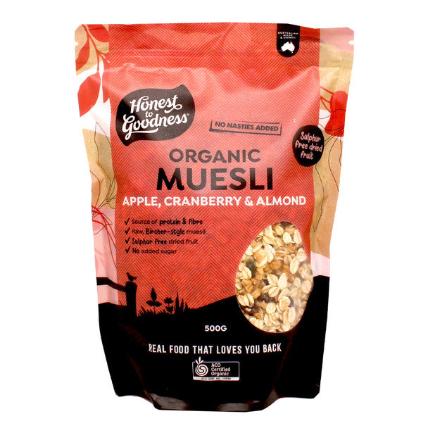 Honest to Goodness Organic Muesli Cranberry Almond 500g