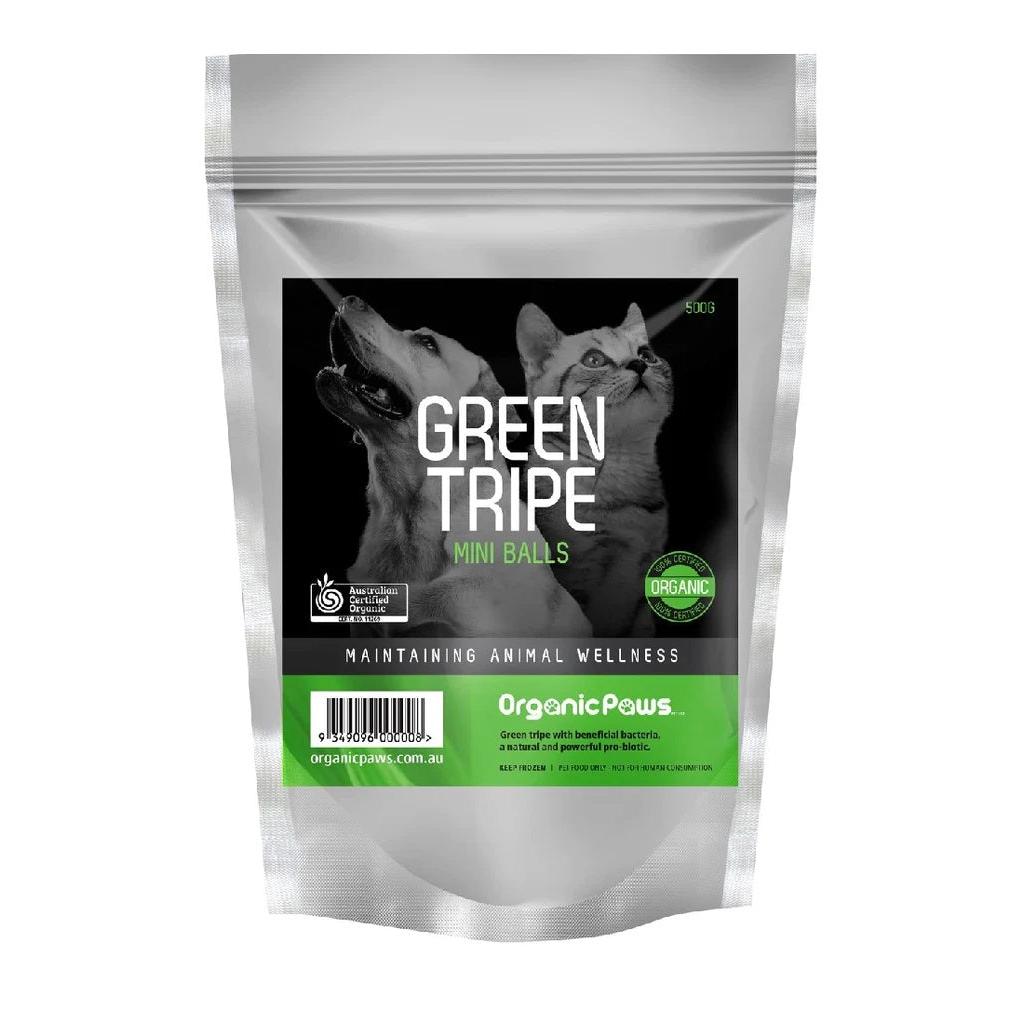 Organic Paws Green Tripe Mini Balls 500g