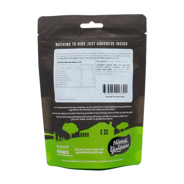 Honest to Goodness Organic Pecans 120g