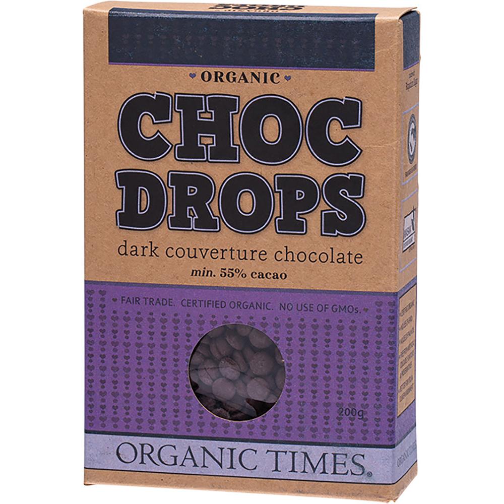 Organic Times Chocolate Drops Dark Couverture Drops 200g