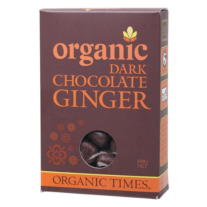 Organic Times Dark Chocolate Ginger 150g