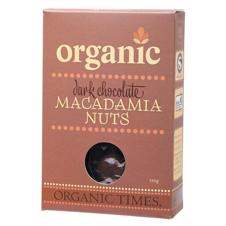 Organic Times Dark Chocolate Macadamia Nuts 150g