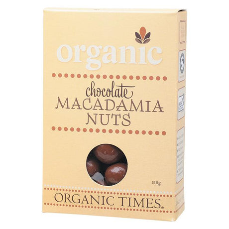 Organic Times Milk Chocolate Macadamia Nuts 150g