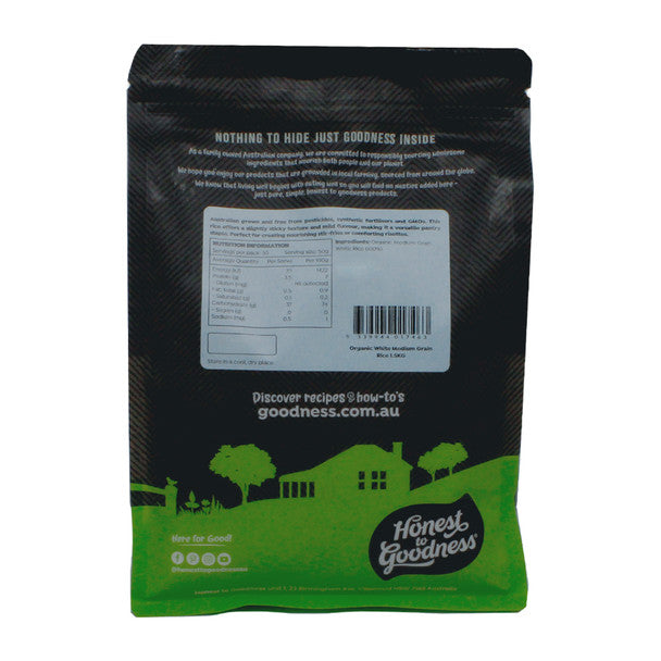 Honest to Goodness Organic White Medium Grain Rice 1.5kg