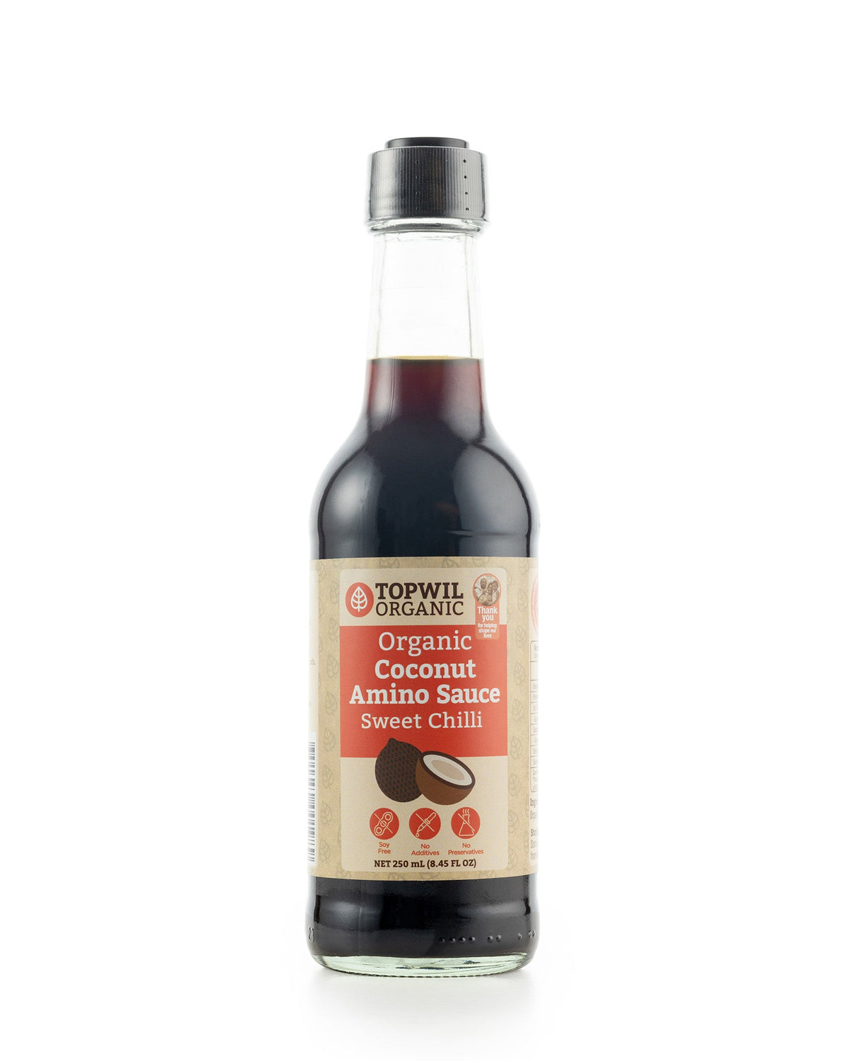 Topwil Organic Coconut Amino Sweet Chilli 250ml product pack