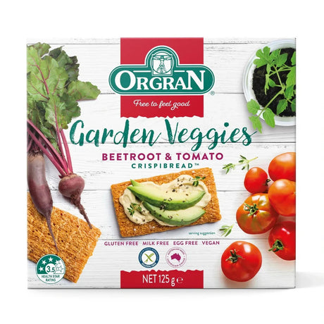 Orgran Garden Veggies Beetroot & Tomato Crispbread 125g