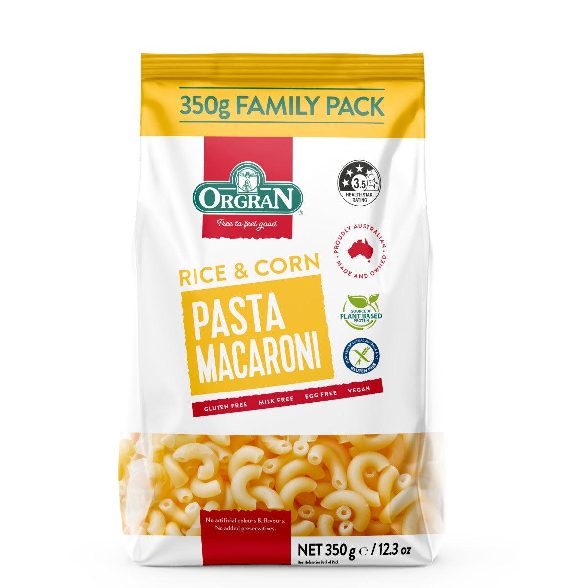 Orgran Macaroni Rice Corn 350g