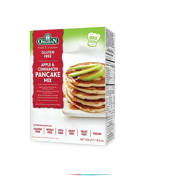 Orgran Pancake Mix Apple & Cinnammon 375g