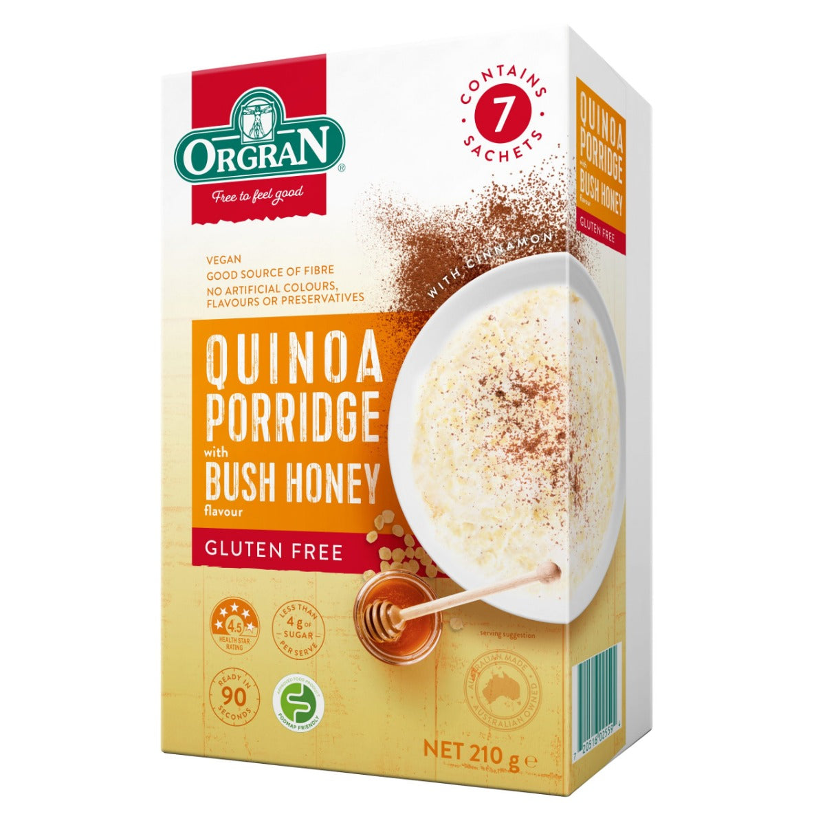 Orgran Quinoa Porridge with Bush Honey 7x30g