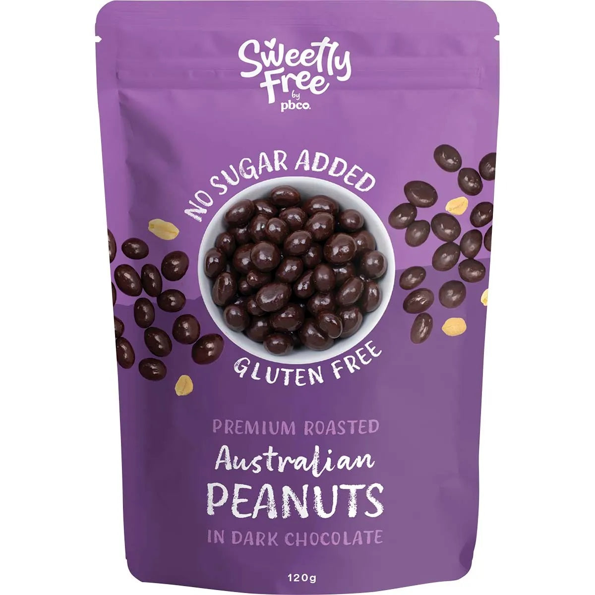 PBCo. Dark Chocolate Peanuts 120g