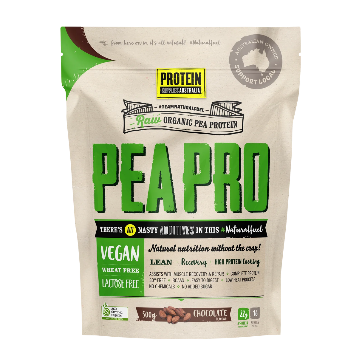 PSA Organic Pea Protein Isolate Chocolate 500g