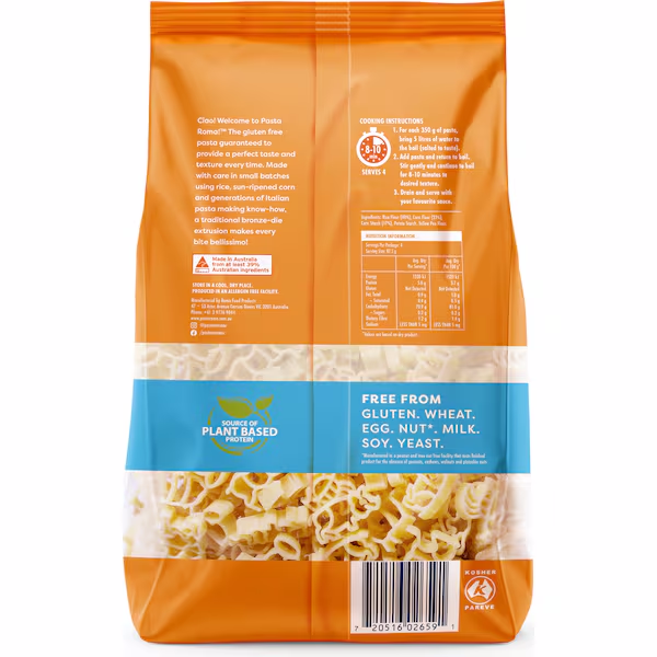 Pasta Roma Gluten Free Farm Animals Pasta 350g