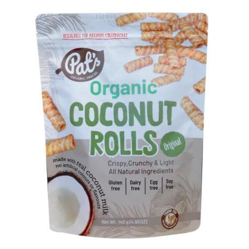 Pat's Org Coconut Rolls 140g