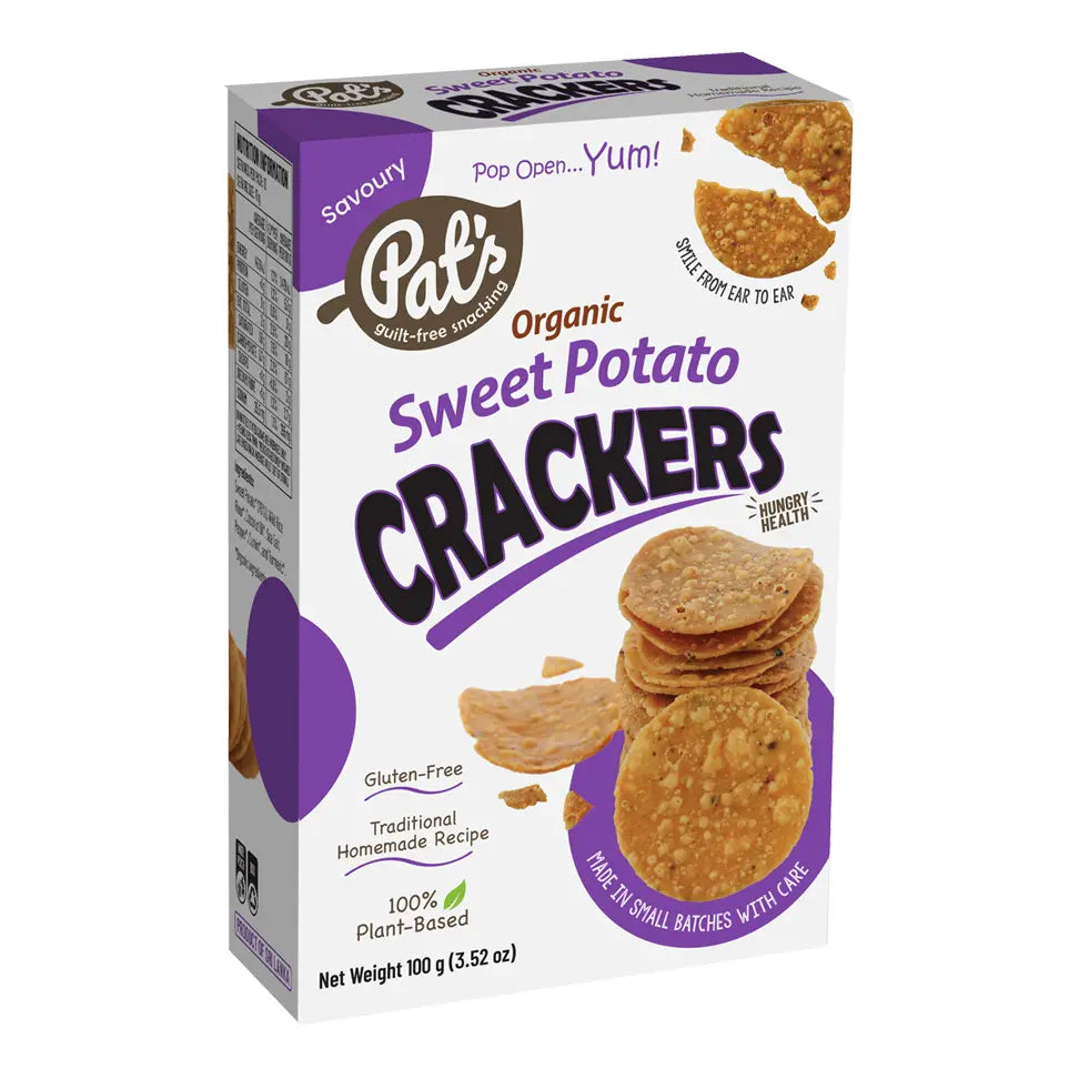 Pat's Org Sweet Potato Crackers 100g