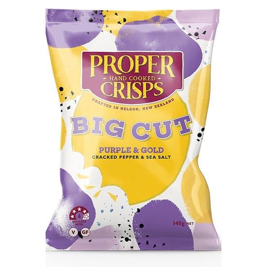 Proper Crisps Purple & Gold Cracked Pepper & Salt 140g