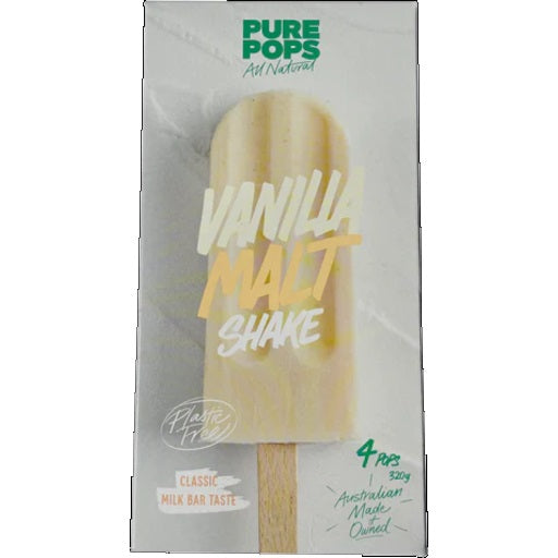 Pure Pops Vanilla Malt Shake 4x80g