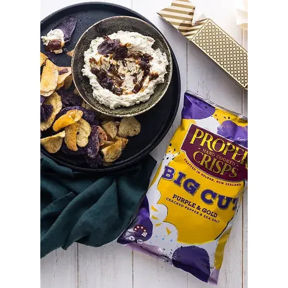 Proper Crisps Big Cut Purple & Gold Cracked Pepper & Sea Salt 140g
