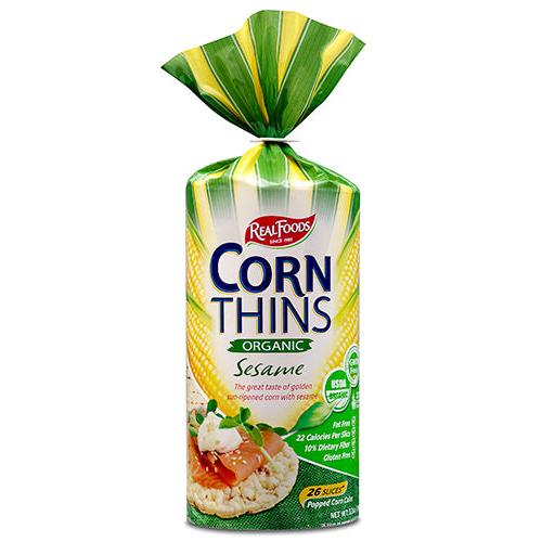 Real Foods Corn Thins Sesame