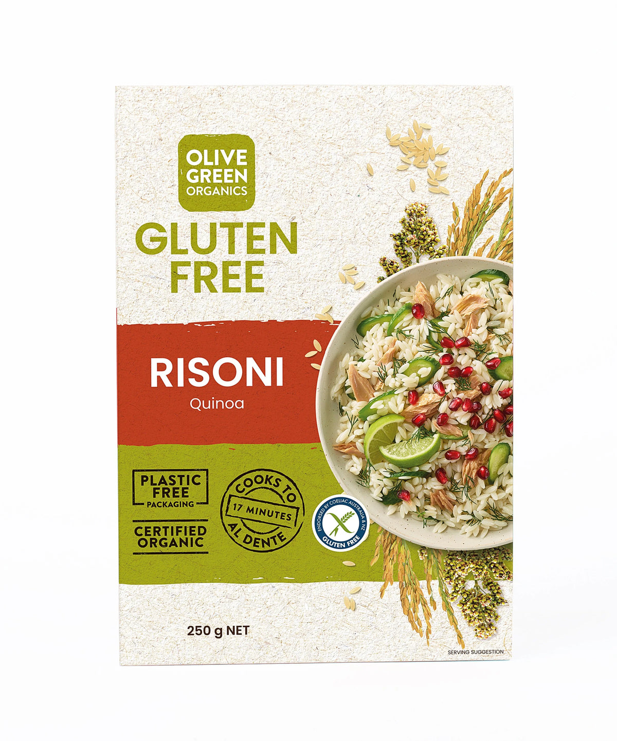 Olive Green Organics Gluten Free Quinoa & Rice Risoni 250g