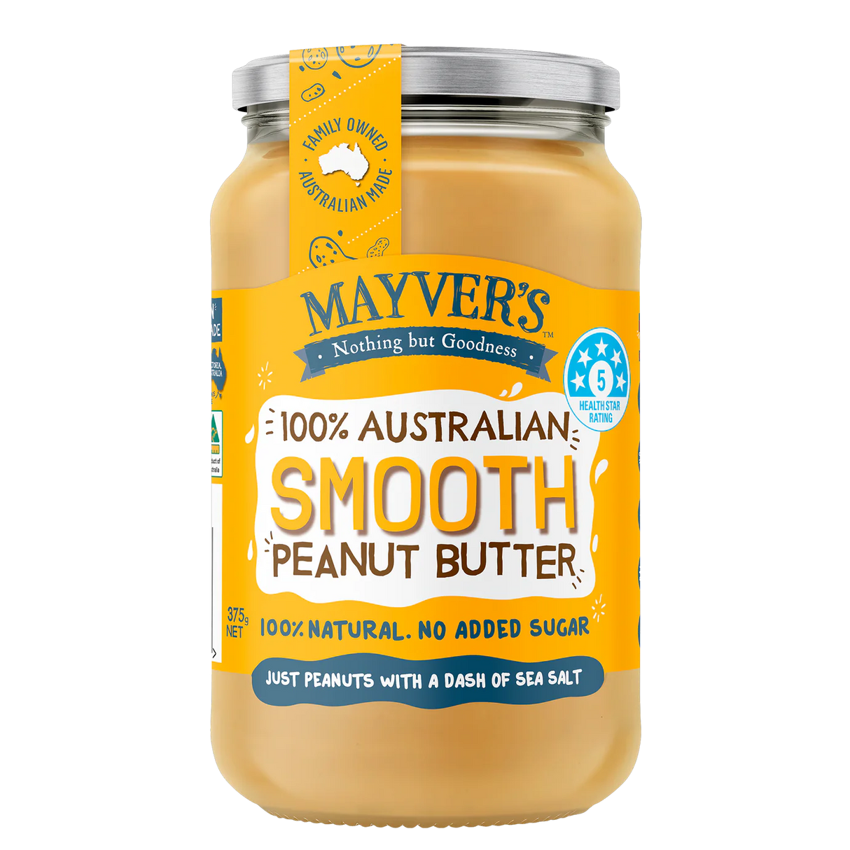 Mayver's Peanut Butter Smooth 375g