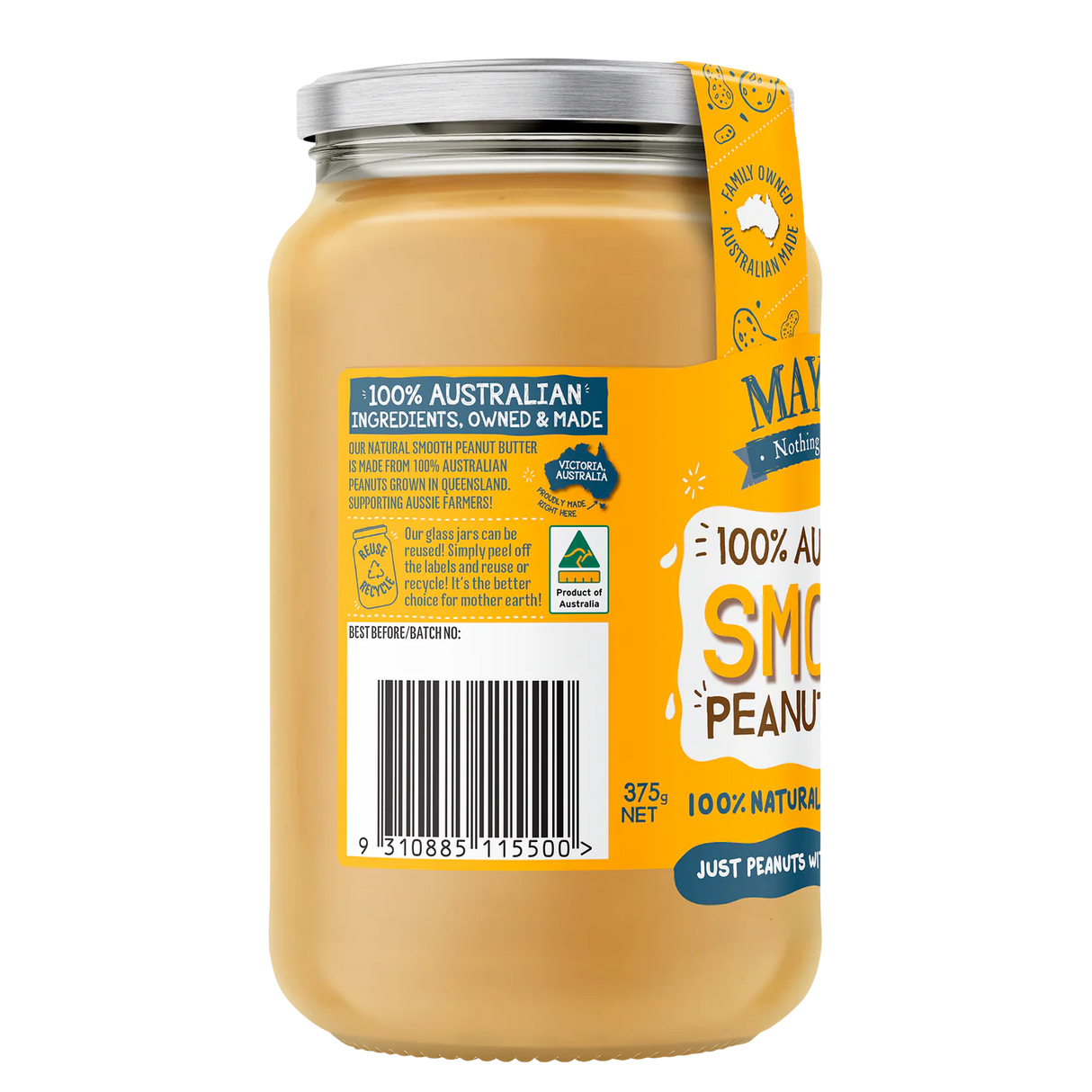 Mayver's Peanut Butter Smooth 375g