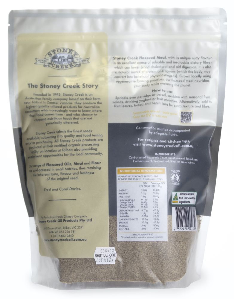 Stoney Creek Flaxseed Meal Australian Regenerative 1Kg