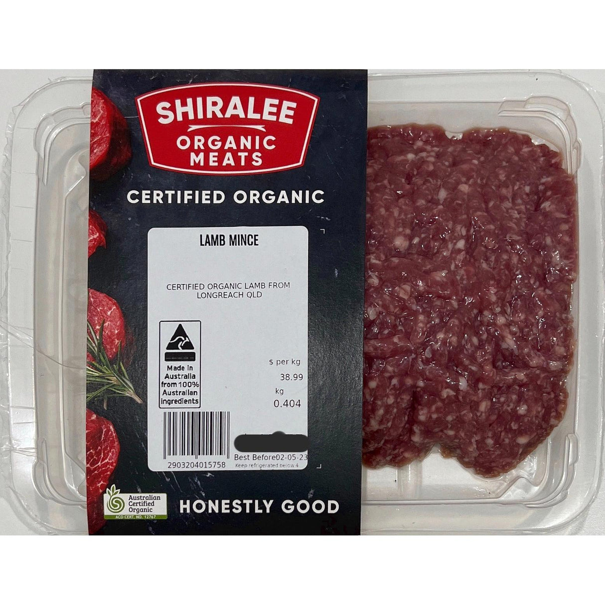 Shiralee Organic Meat Lamb Mince Per Kg