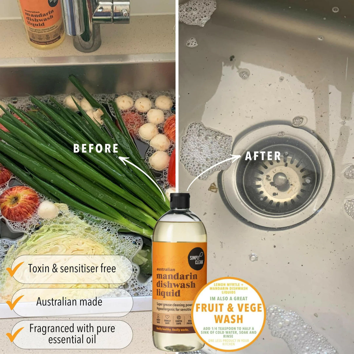 Simply Clean Lemon Myrtle Dishwash Liquid 500ml