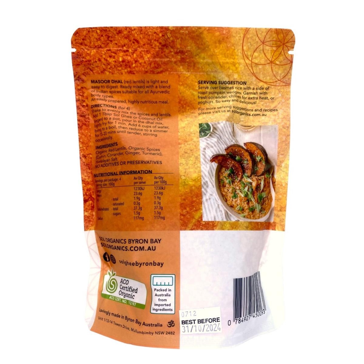 Sol Organics Spiced Dhal 400g
