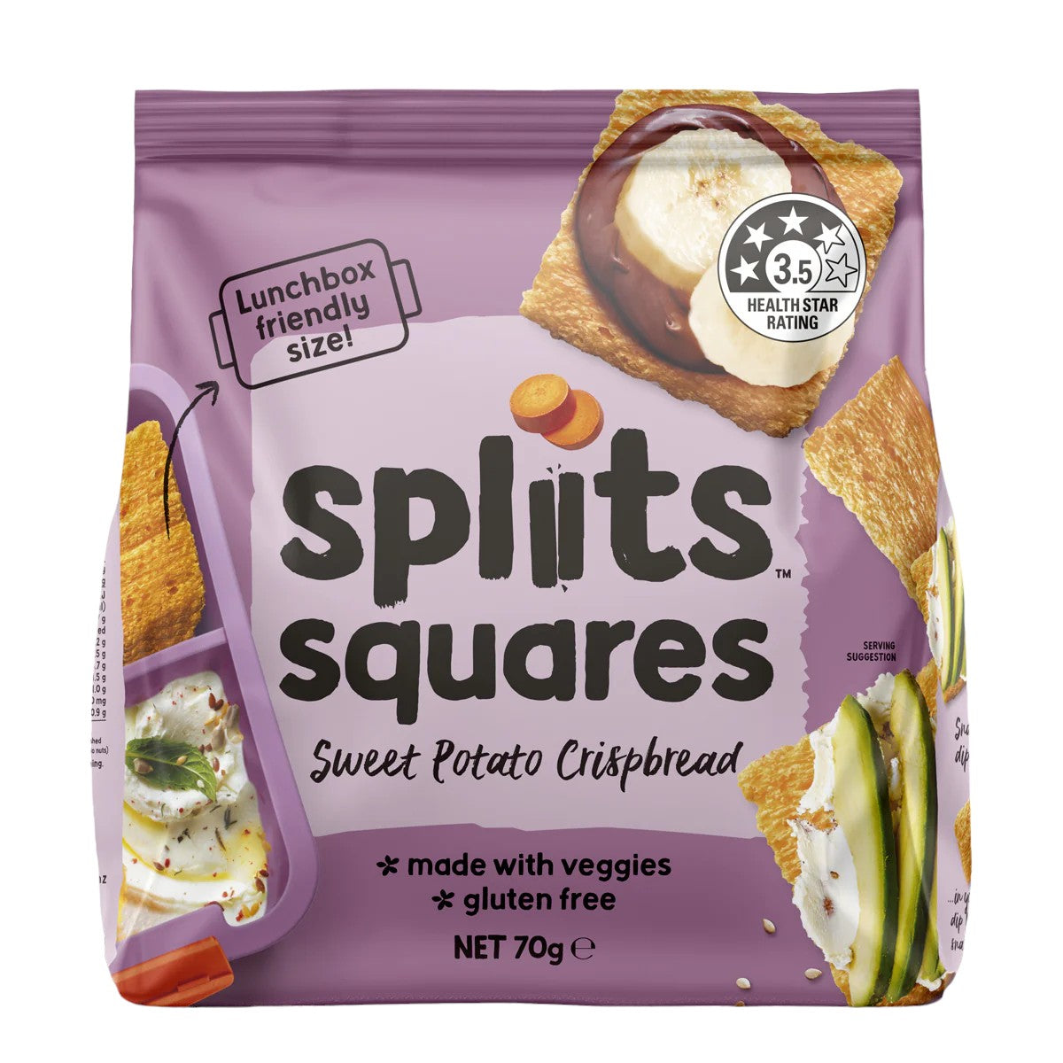 Spliits Spliits Squares S.Potato 70g