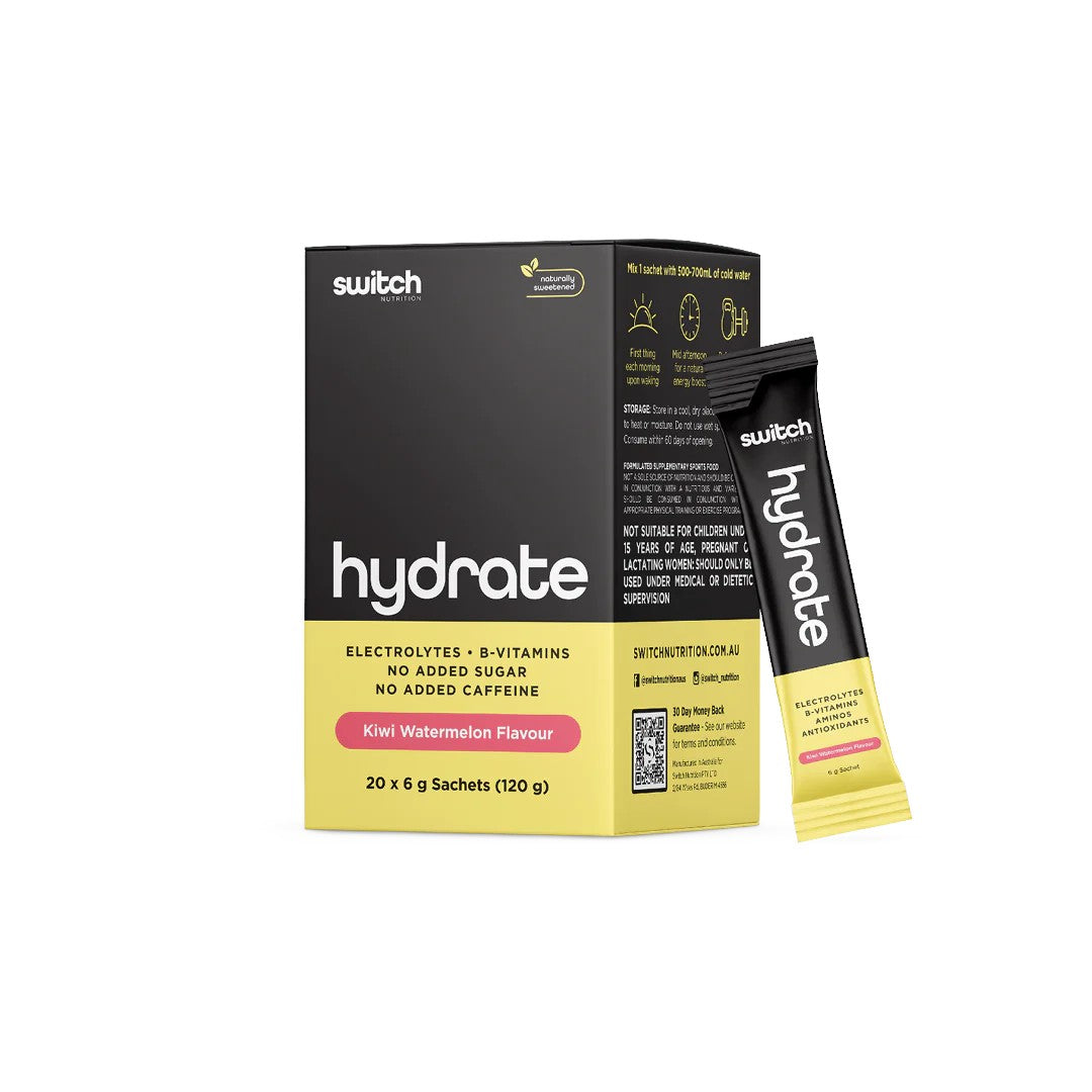 Switch Nutrition Hydrate Electrolytes Kiwi Watermelon 20x6g