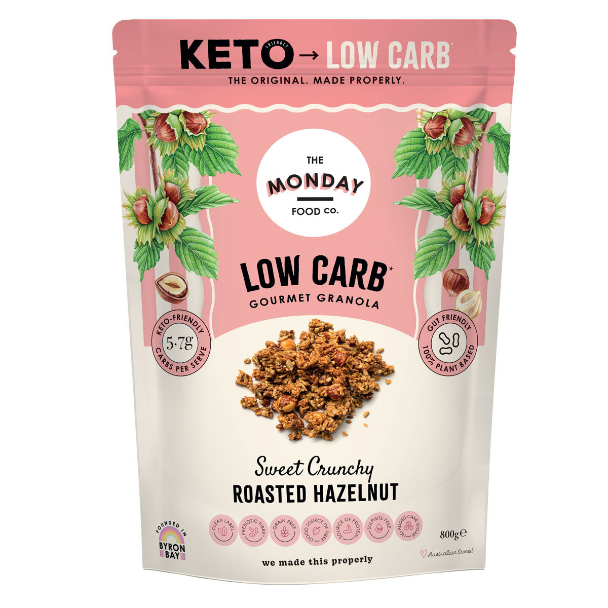 The Monday Food Co Low Carb Crunchy Roasted Hazelnut Granola 800g