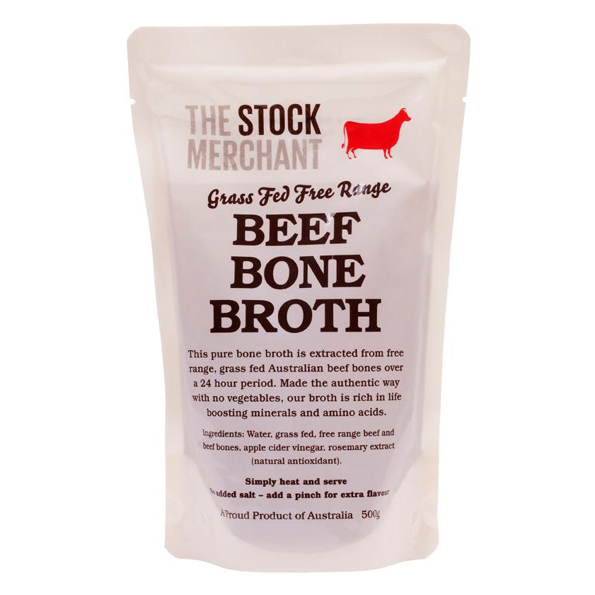 The Stock Merchant Grass-Fed Free Range Beef Bone Broth 500g