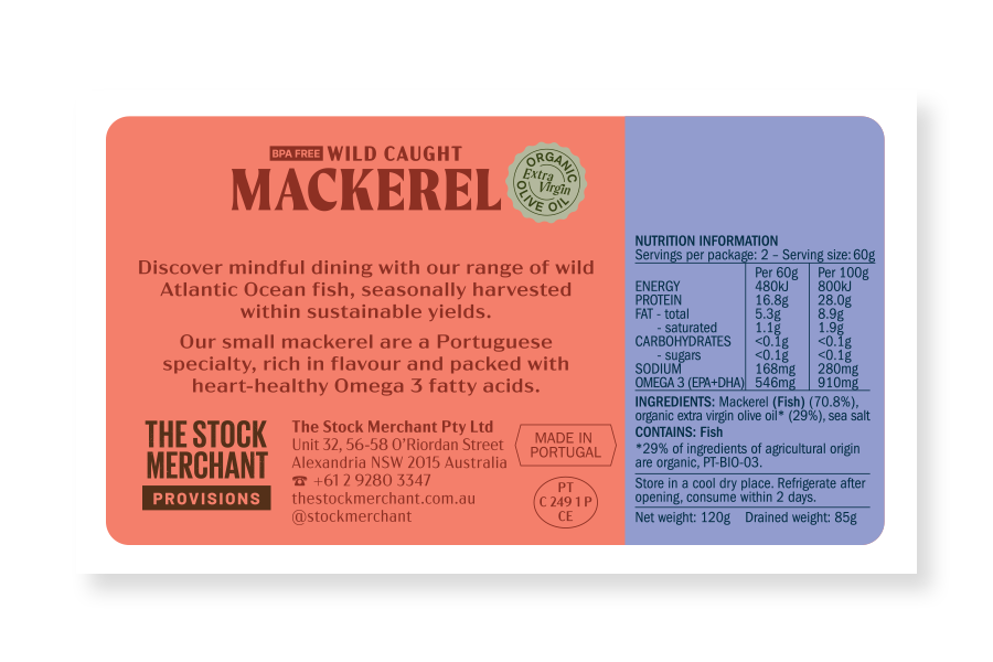 The Stock Merchant Mackerel in Extra Virgin Olive Oil 120g