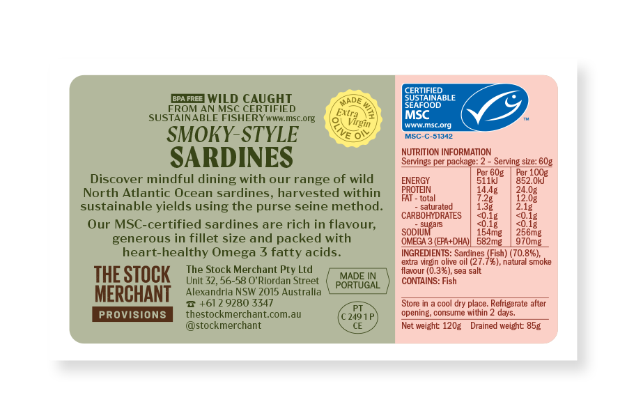 The Stock Merchant’s Organic Smoky-Style Sardines 120g
