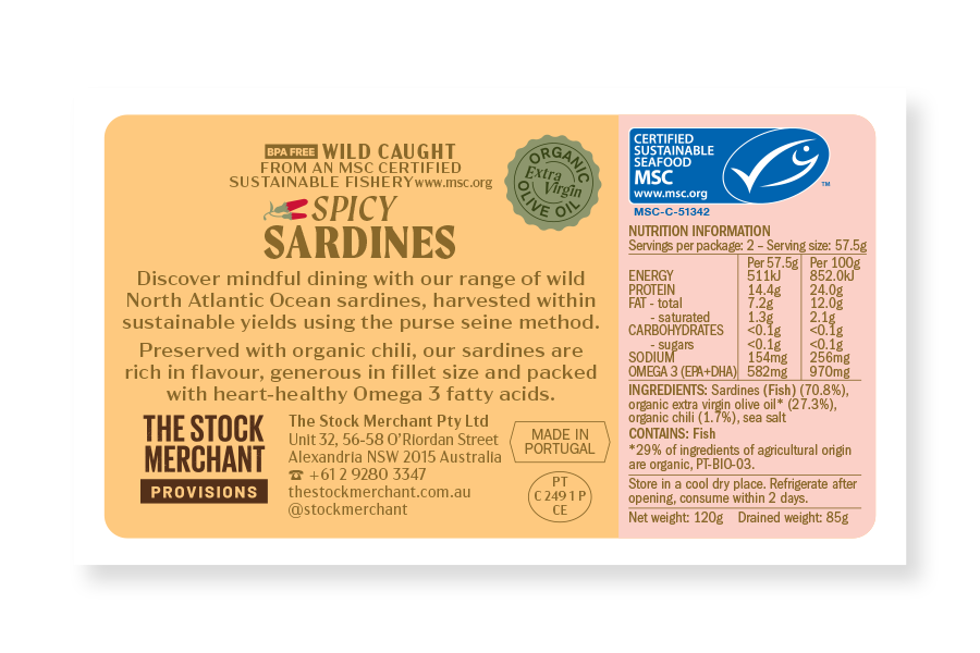 The Stock Merchant Spicy Sardines 120g