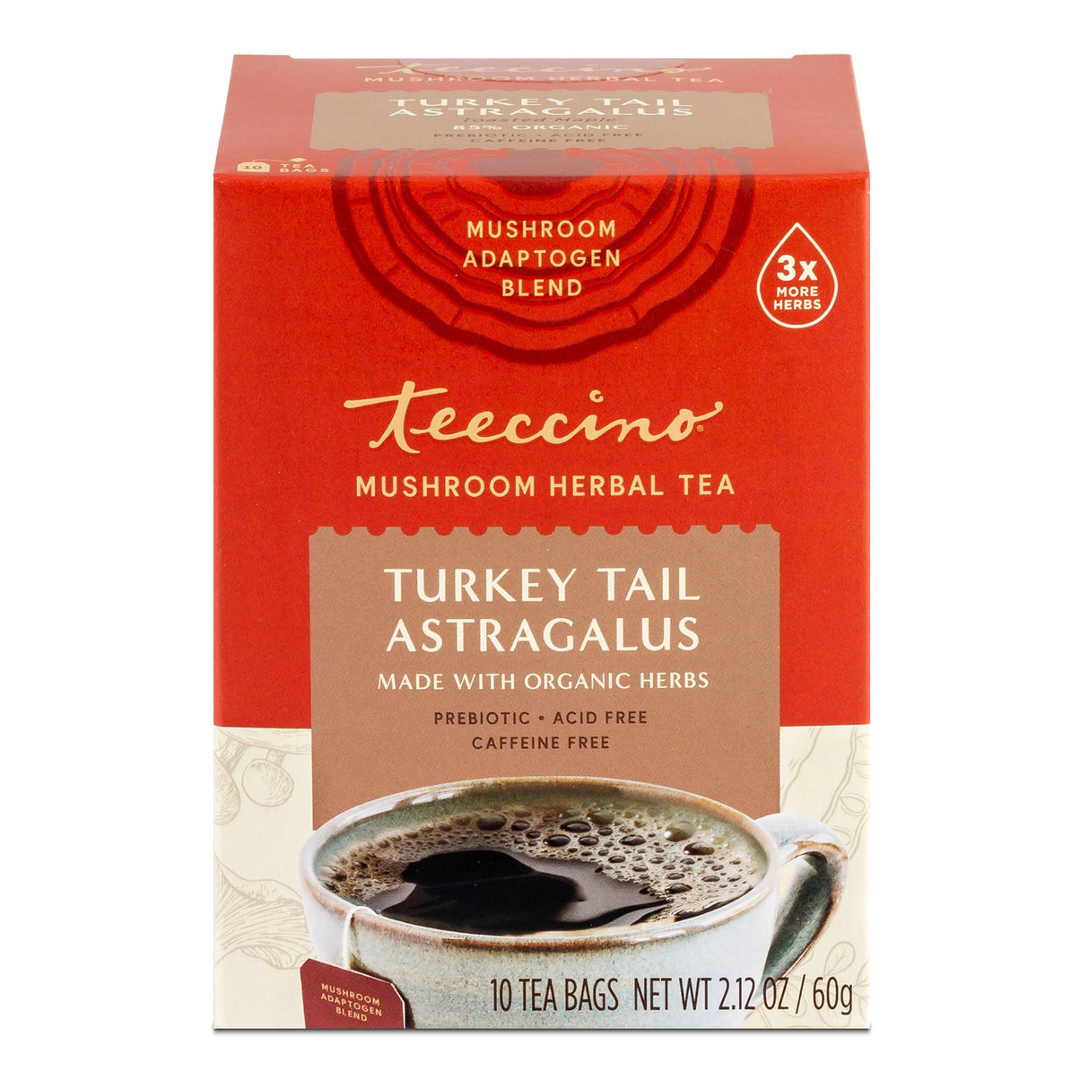 Teeccino Turkey Energy Tail AstragalusMushroom x 10 Tea Bag