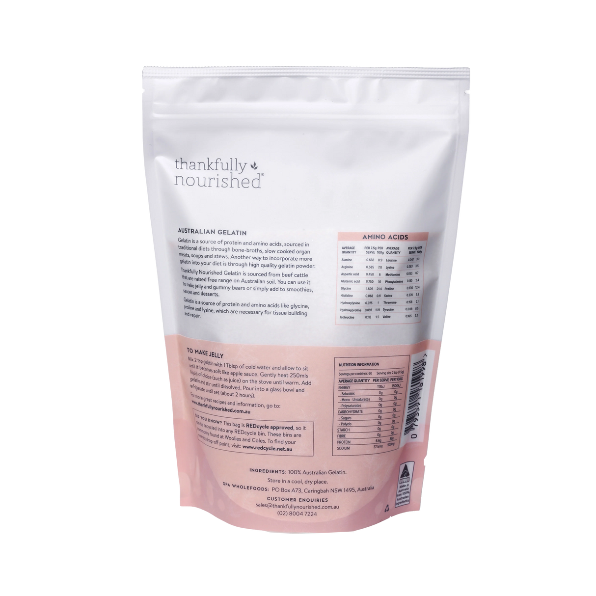 Thankfully Nourished Australian Gelatin 400g