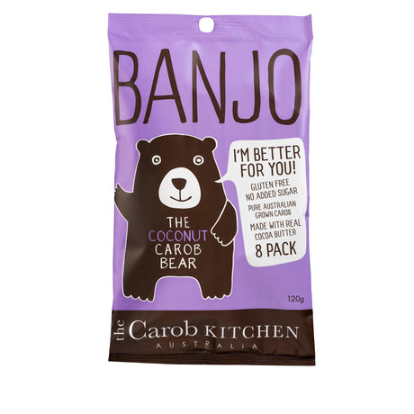 The Carob Kitchen Banjo Bear Coconut 8 Pack 120g