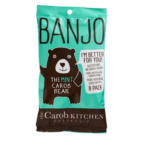 The Carob Kitchen Banjo Bear Mint 8 Pack 120g