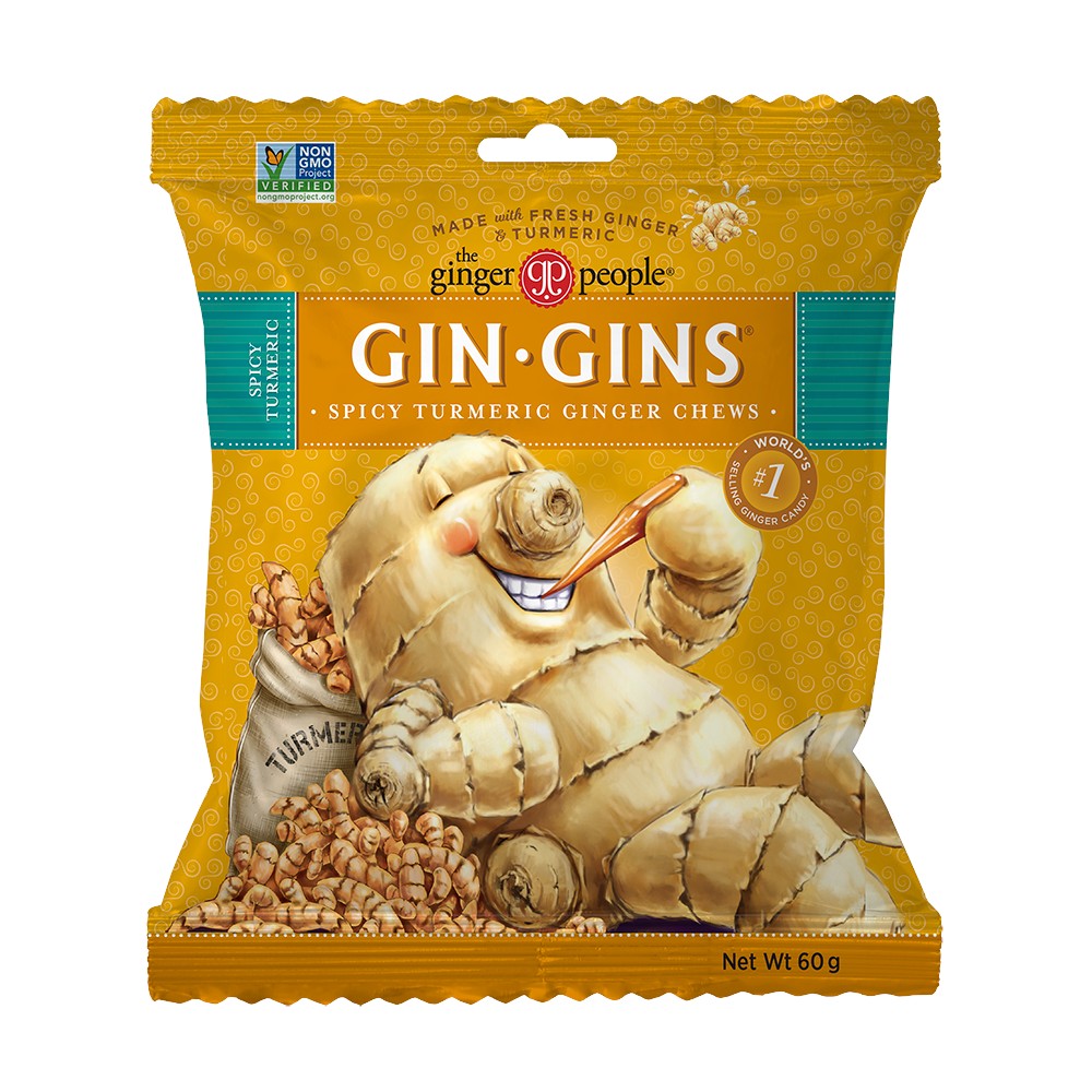The Ginger People Ginger Chewy Spicy Turmeric 60g