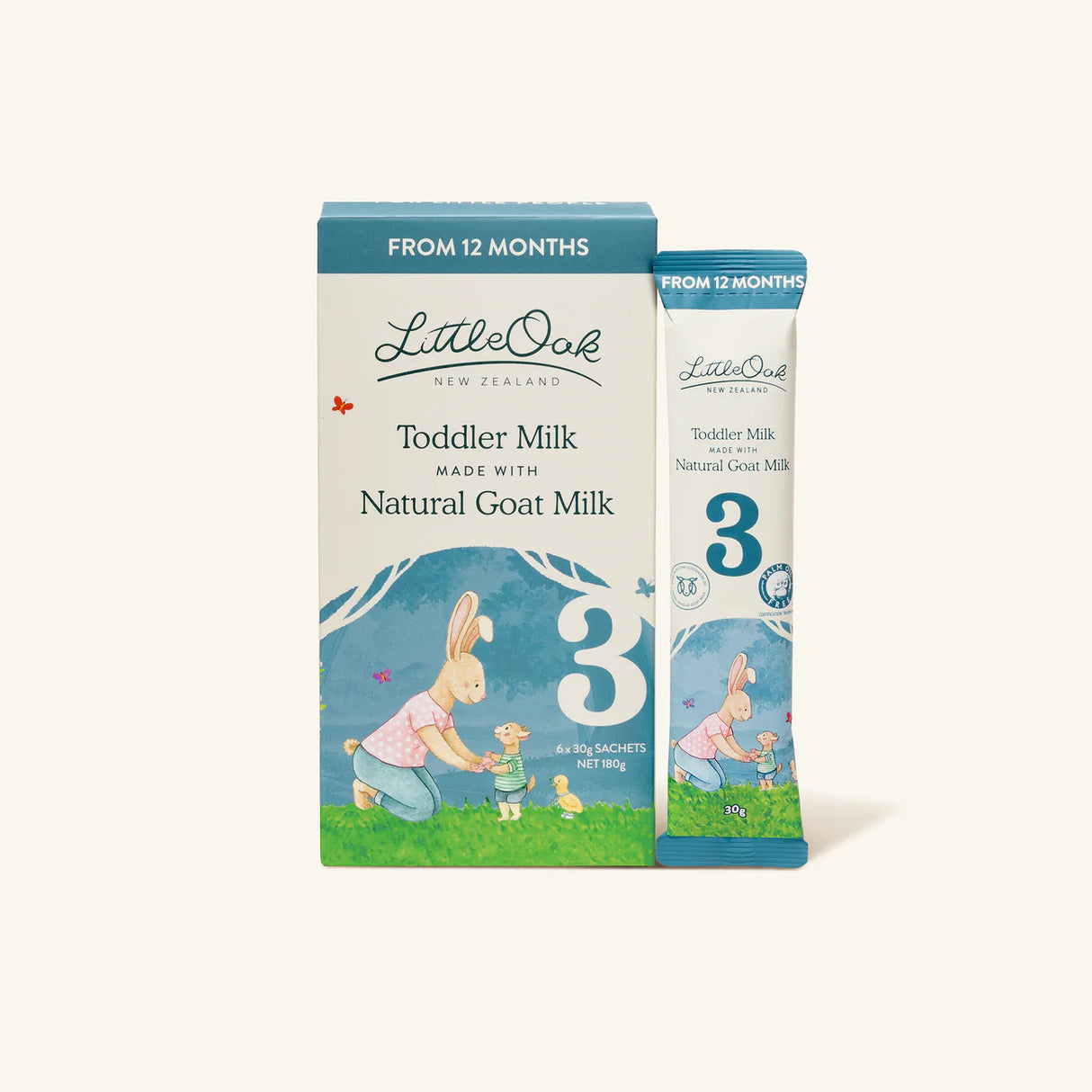 LittleOak Natural Goat Milk Toddler Milk Travel Sachets 6x30g